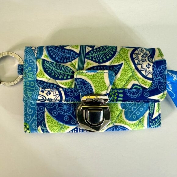 NWOT VERA BRADLEY Quick Swipe ID Case Wallet Key Ring 12425-122 Doodle Daisy B7 - Picture 1 of 6